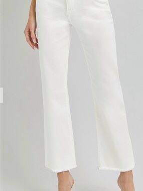 Women's RISEN White Straight-Leg Jeans